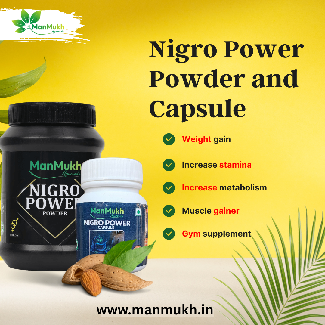 Herbal Nigro Kit - Powder & Capsule For Men’s Vitality & Muscles Gain | (200g & 60cap)